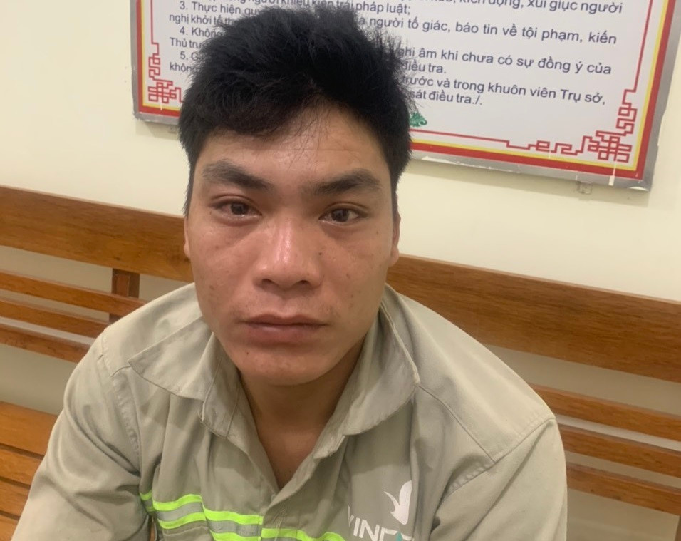Đối tượng Hải tại công an.