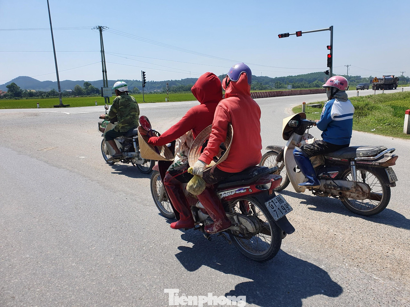 Tờ mờ sớm, từng tốp xe máy chở từng nhóm người từ các huyện Diễn Châu, Yên Thành, Nghi Lộc… (Nghệ An) đi dọc quốc lộ 7 ngược lên những cánh đồng lúa đã thu hoạch ở các huyện vùng cao để bắt cua đồng. Từ sáng, trời xứ Nghệ đã bắt đầu có nắng, hơi nóng hầm hập tỏa ngược lên từ đường nhựa khiến công việc mưu sinh vất vả hơn.