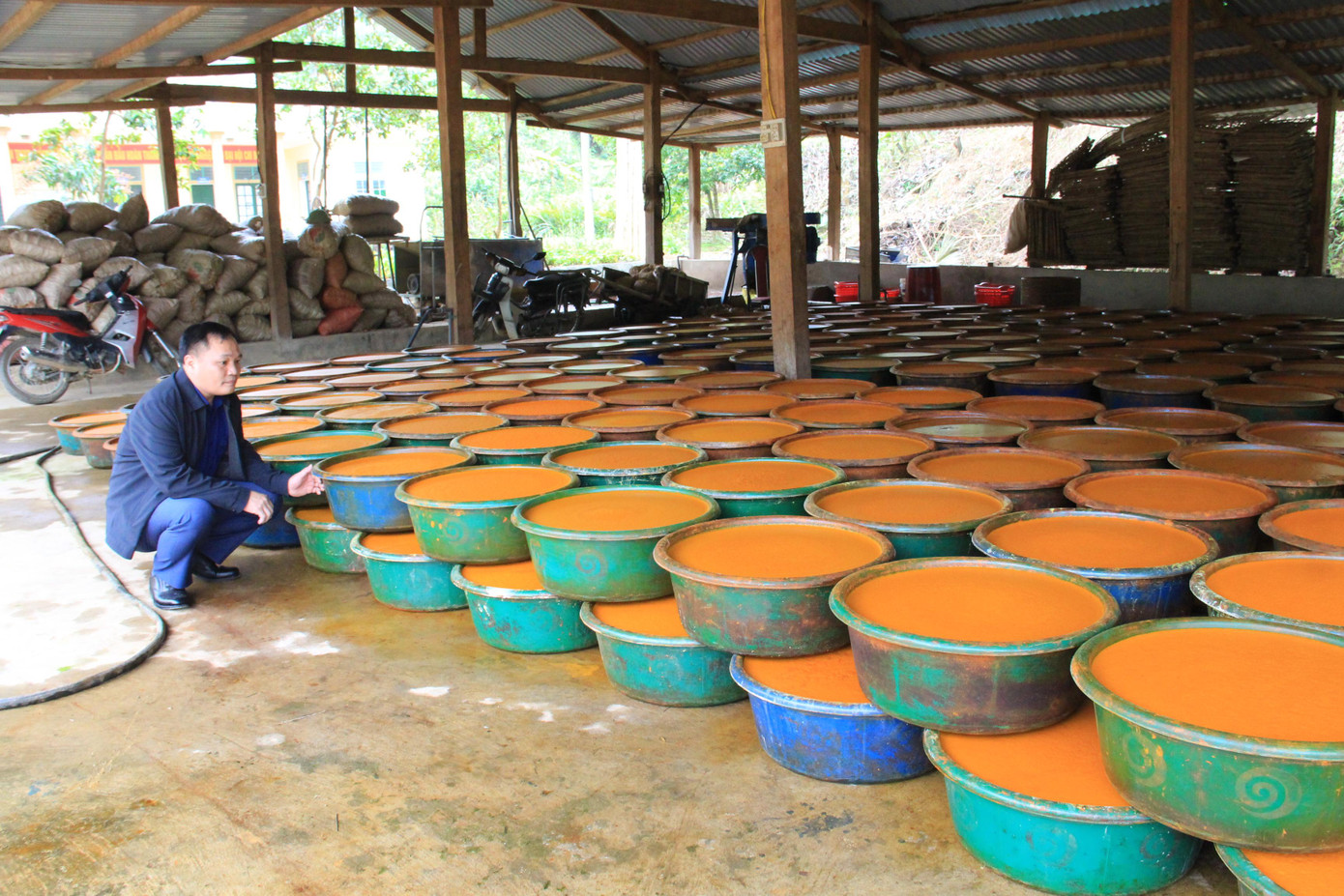 Dây chuyền sản xuất các sản phẩm tinh bột nghệ tại Tổng đội TNXP 9.