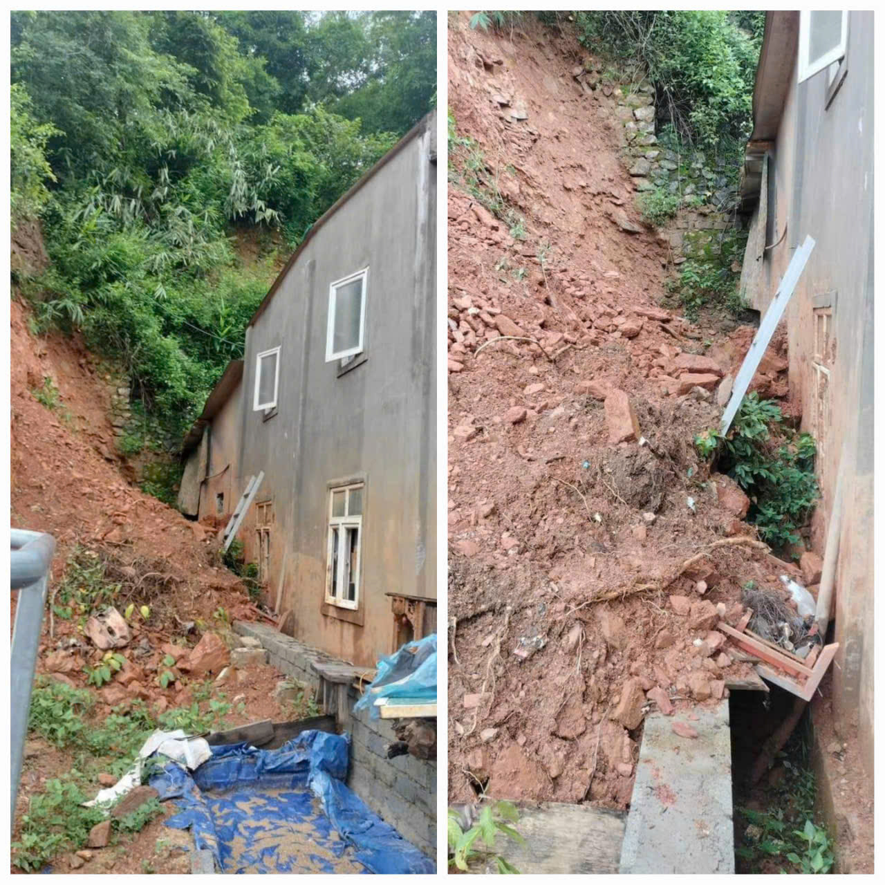 Sạt lở đất tại xã Tà Cạ, huyện Kỳ Sơn.