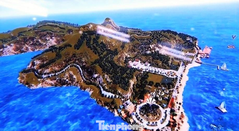 Phần trên đảo Ngư sẽ được khai thác du lịch chủ yếu ven chân hòn đảo với bãi tắm trên đảo, đường trượt quanh núi, các nhà hàng, kết hợp nhu cầu du lịch tâm linh là ngôi chùa Song Ngư được xây dựng từ thế kỷ thứ 13. Đây sẽ là một quần thể du lịch nghỉ dưỡng, vui chơi giải trí tương tự mô hình Vinpearl ở Nha Trang. Ảnh phối cảnh dự án. Phần trên đảo Ngư sẽ được khai thác du lịch chủ yếu ven chân hòn đảo với bãi tắm trên đảo, đường trượt quanh núi, các nhà hàng, kết hợp nhu cầu du lịch tâm linh là ngôi chùa Song Ngư được xây dựng từ thế kỷ thứ 13. Đây sẽ là một quần thể du lịch nghỉ dưỡng, vui chơi giải trí tương tự mô hình Vinpearl ở Nha Trang. Ảnh phối cảnh dự án.