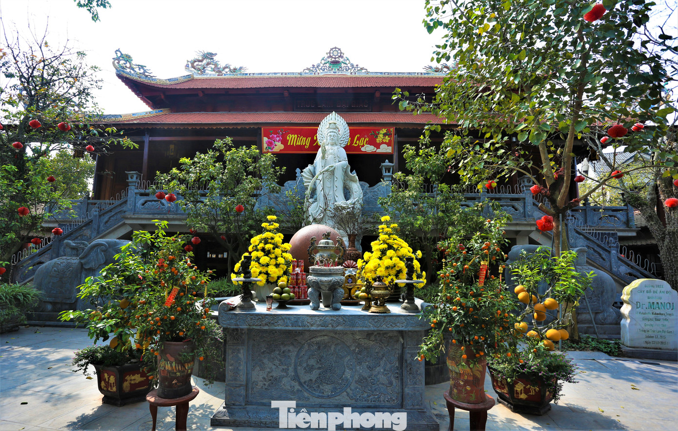 Khuôn viên của Trần Triều Điền gồm hơn 15 hạng mục chính, trong đó có 3 tòa nhà lớn là Đệ Nhất Điện, Đệ Nhị Điện và Đệ Tam Điện tương ứng với Phật đường, Thánh đường và Từ đường. Các tòa được phân cấp hai tầng, thiết kế theo kiến trúc xưa.