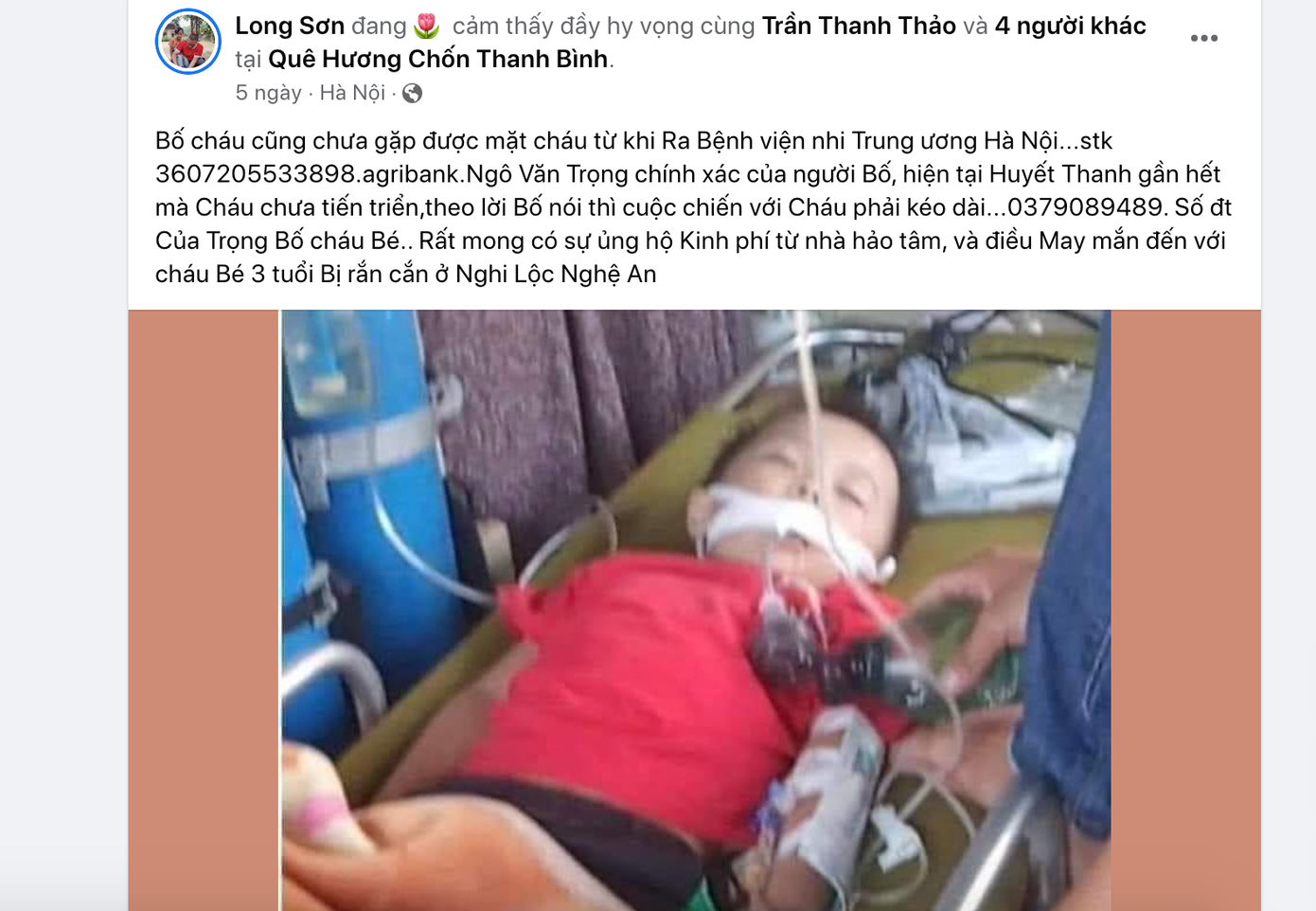 Những ngày qua có rất nhiều người đã đăng tải sự việc lên mạng xã hội để kêu gọi sự giúp đỡ của các nhà hảo tâm cho gia đình cháu H. Những ngày qua có rất nhiều người đã đăng tải sự việc lên mạng xã hội để kêu gọi sự giúp đỡ của các nhà hảo tâm cho gia đình cháu H.