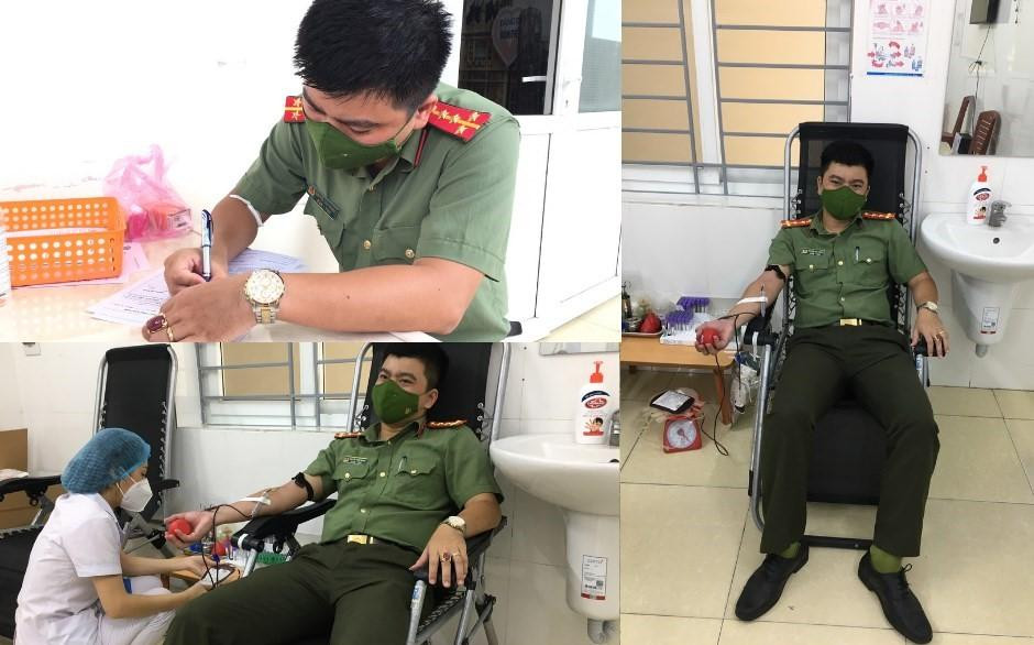 Đại úy Nguyễn Thái Thung hiến máu cứu người. Đại úy Nguyễn Thái Thung hiến máu cứu người.