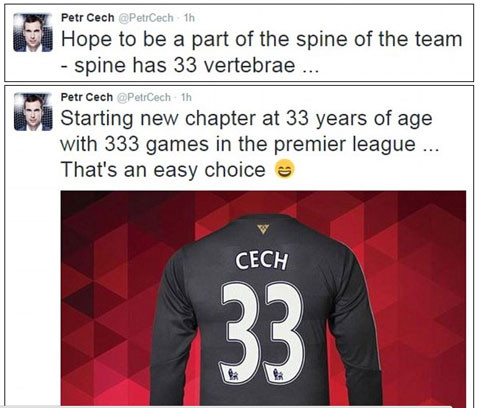 Vì sao Cech chọn áo số 33 ở Arsenal? ảnh 1