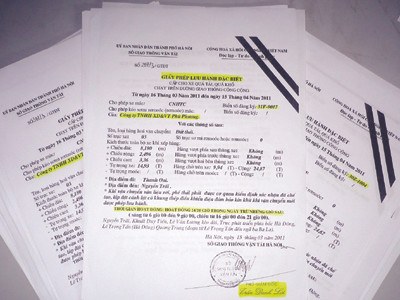 Những tờ giấy phép này đã giúp xe tải hoạt động dễ dàng trên đường