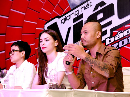 Phương Uyên - Hồ Ngọc Hà - Trần Lập trong buổi họp báo chiều qua