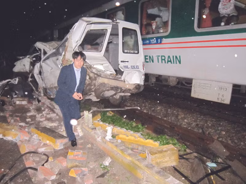 Hiện trường vụ tai nạn ở xã Bắc Hồng, huyện Đông Anh - Hà Nội. Ảnh: Hưng Đại