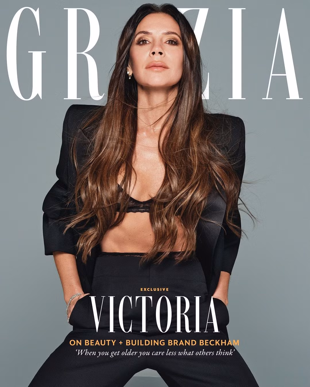 Victoria Beckham gợi cảm và kiêu hãnh trên bìa tạp chí Grazia.