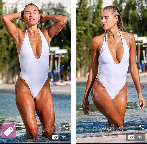 Sao truyền hình 9x phô đường cong 'nảy lửa' với áo tắm trắng mỏng tang ảnh 5