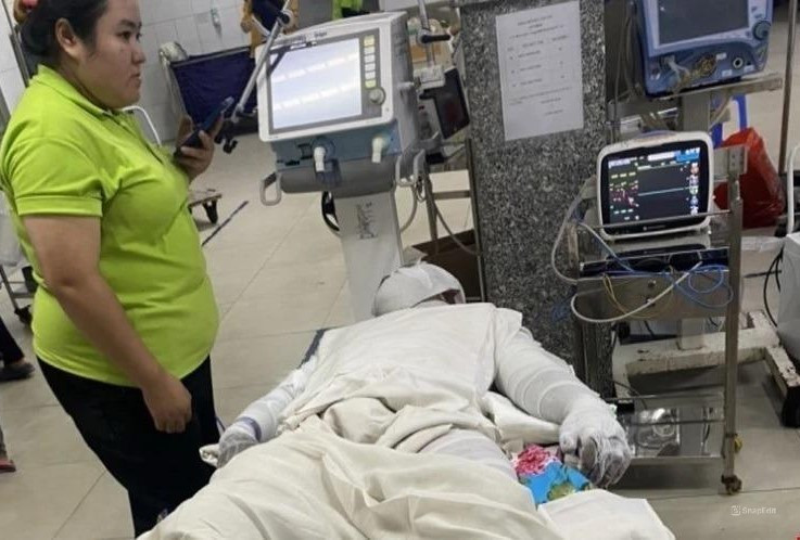 Nạn nhân được cấp cứu tại Bệnh viện Đa khoa tỉnh Bình Dương