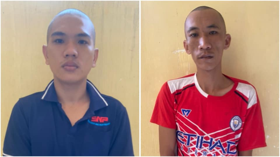 Đặng Hữu Lộc và Trần Bảo Giang tại cơ quan công an