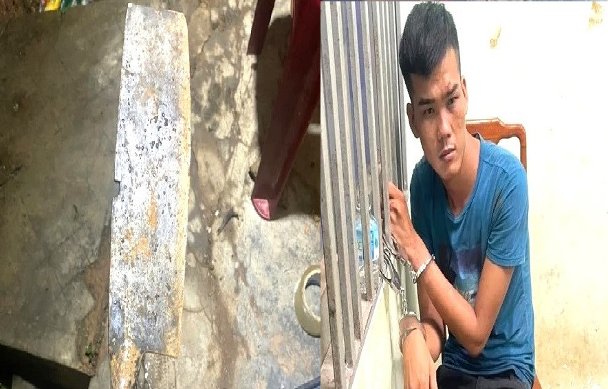 Tang vật gây án và đối tượng Hoàng Trung Kiên