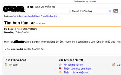 Một nạn nhân bị đưa thông tin, số điện thoại lên mạng lừa tình