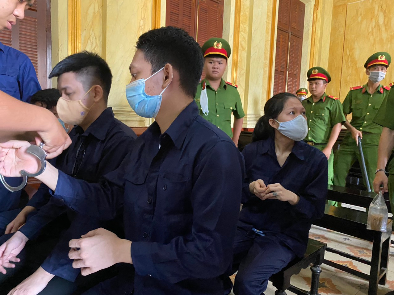 Các bị cáo tại phiên tòa