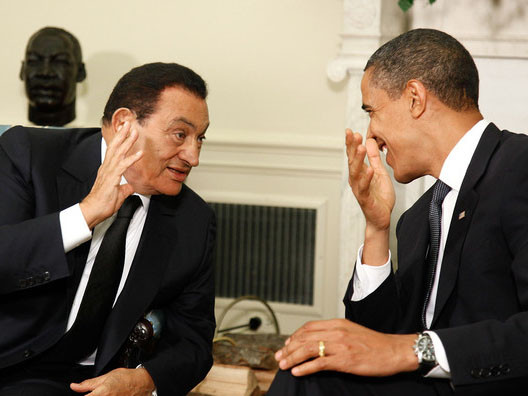 Cựu tổng thống Ai Câp Hosni Mubarack và tổng thống Mỹ Barack Obama trong một buổi nói chuyện tại Nhà Trắng vào ngày 18-8-2009. Ảnh: Getty Images. Cựu tổng thống Ai Câp Hosni Mubarack và tổng thống Mỹ Barack Obama trong một buổi nói chuyện tại Nhà Trắng vào ngày 18-8-2009. Ảnh: Getty Images