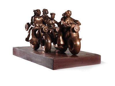 Phạm Thái Bình (1978) Cướp vợ đêm trăng, 120 x 46cm, đồng mạ