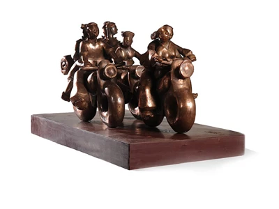 Phạm Thái Bình (1978) Cướp vợ đêm trăng, 120 x 46cm, đồng mạ