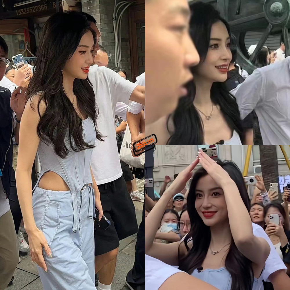 Angelababy là nguyên nhân tạo ra biển người ken đặc tại Ôn Châu, Trung Quốc. Ảnh: Weibo.