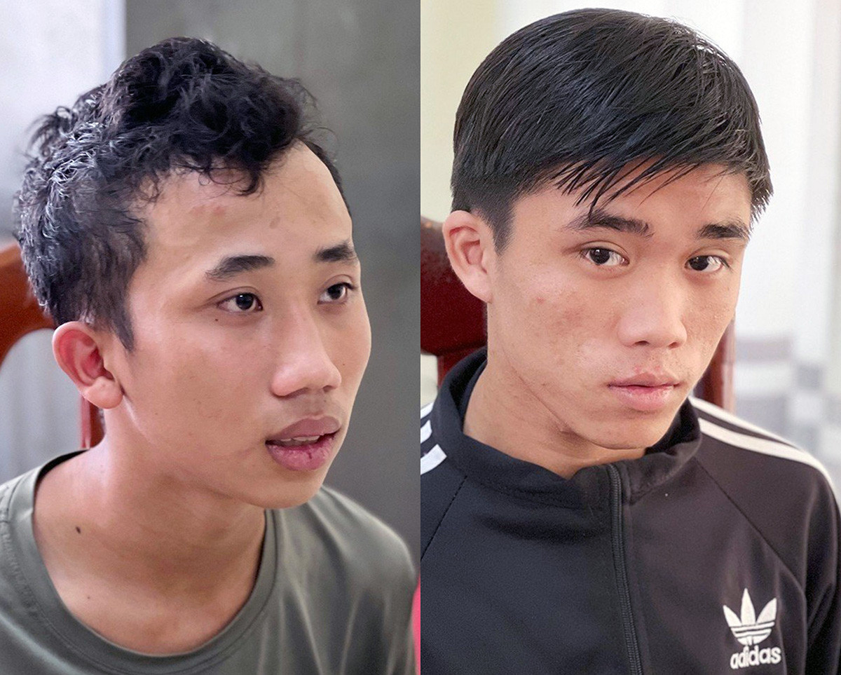 Hai nghi phạm Tài và Phú tại cơ quan công an. Ảnh: Tiến Tầm Hai nghi phạm Tài và Phú tại cơ quan công an. Ảnh: Tiến Tầm