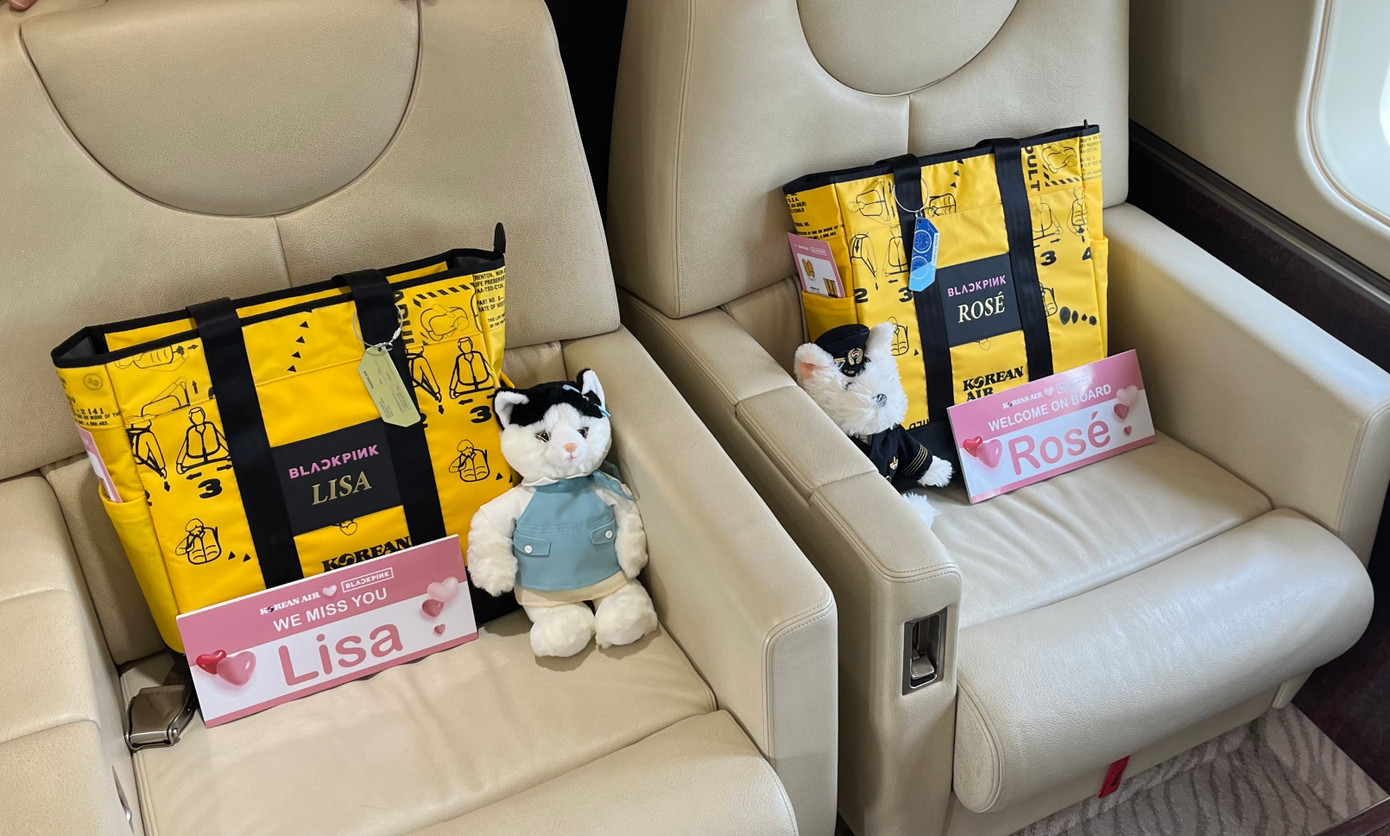 Nội thất bên trong chuyên cơ dành cho BlackPink. Ảnh: Korean Air. Nội thất bên trong chuyên cơ dành cho BlackPink. Ảnh: Korean Air.