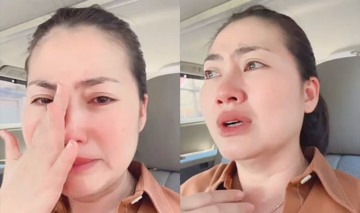 Ngọc Lan bật khóc trong livestream trưa 7/4. Ngọc Lan bật khóc trong livestream trưa 7/4.