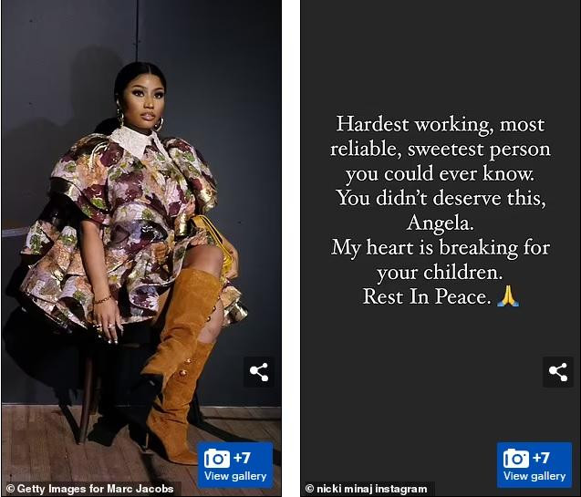 Nicki Minaj tiếc thương cho nữ quản lý xấu số trên mạng xã hội. Nicki Minaj tiếc thương cho nữ quản lý xấu số trên mạng xã hội.