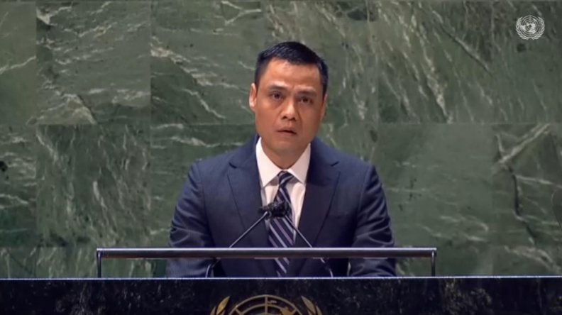 Đại sứ Đặng Hoàng Giang phát biểu trước Liên Hợp Quốc về tình hình Ukraine. (Ảnh: TTXVN) Đại sứ Đặng Hoàng Giang phát biểu trước Liên Hợp Quốc về tình hình Ukraine. (Ảnh: TTXVN)