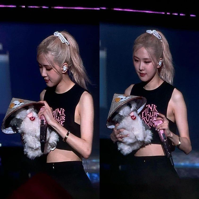 Rosé nhận quà từ người hâm mộ. Rosé nhận quà từ người hâm mộ.