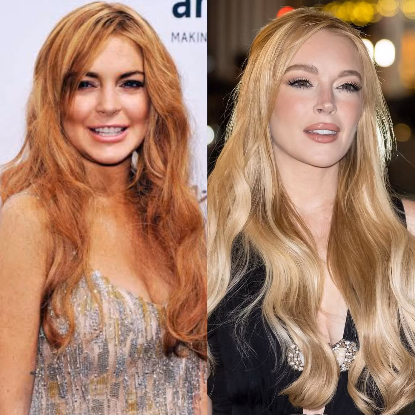 Lindsay Lohan của thập kỷ trước và của hiện tại. Ảnh: Daily Mail
