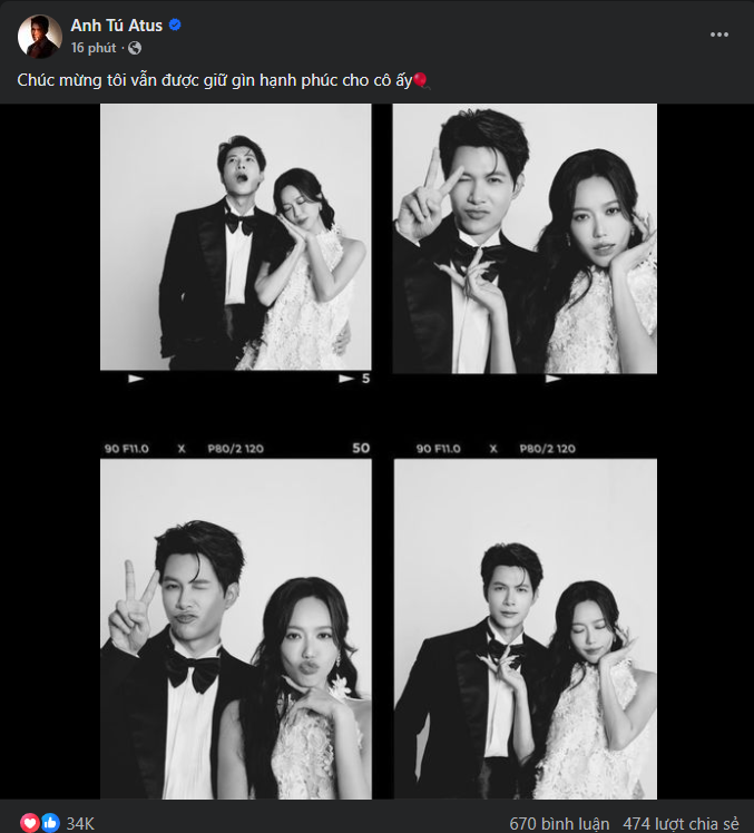 Bài đăng của Anh Tú Atus thu hút sự quan tâm lớn của người hâm mộ.