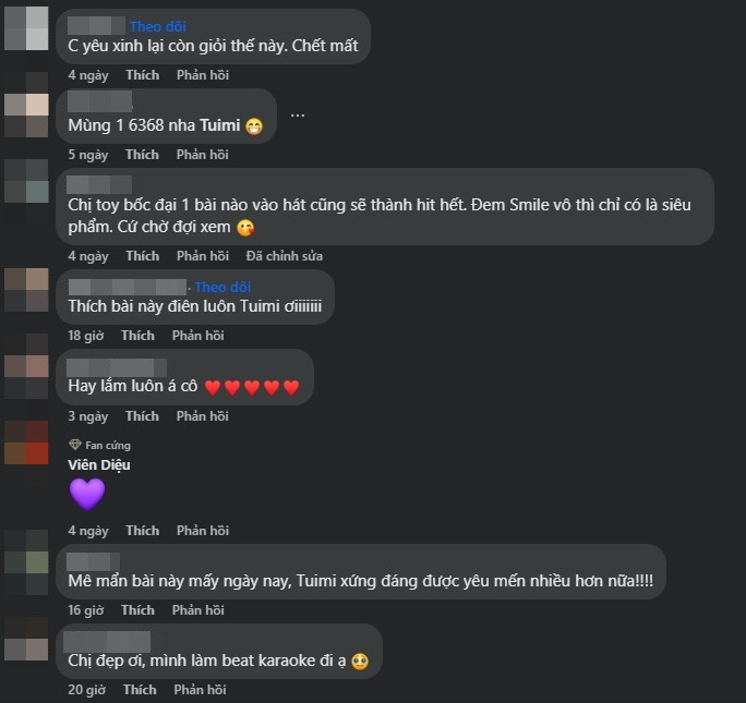 Khán giả chúc mừng thành tích của Tuimi. Ảnh: FBNV.