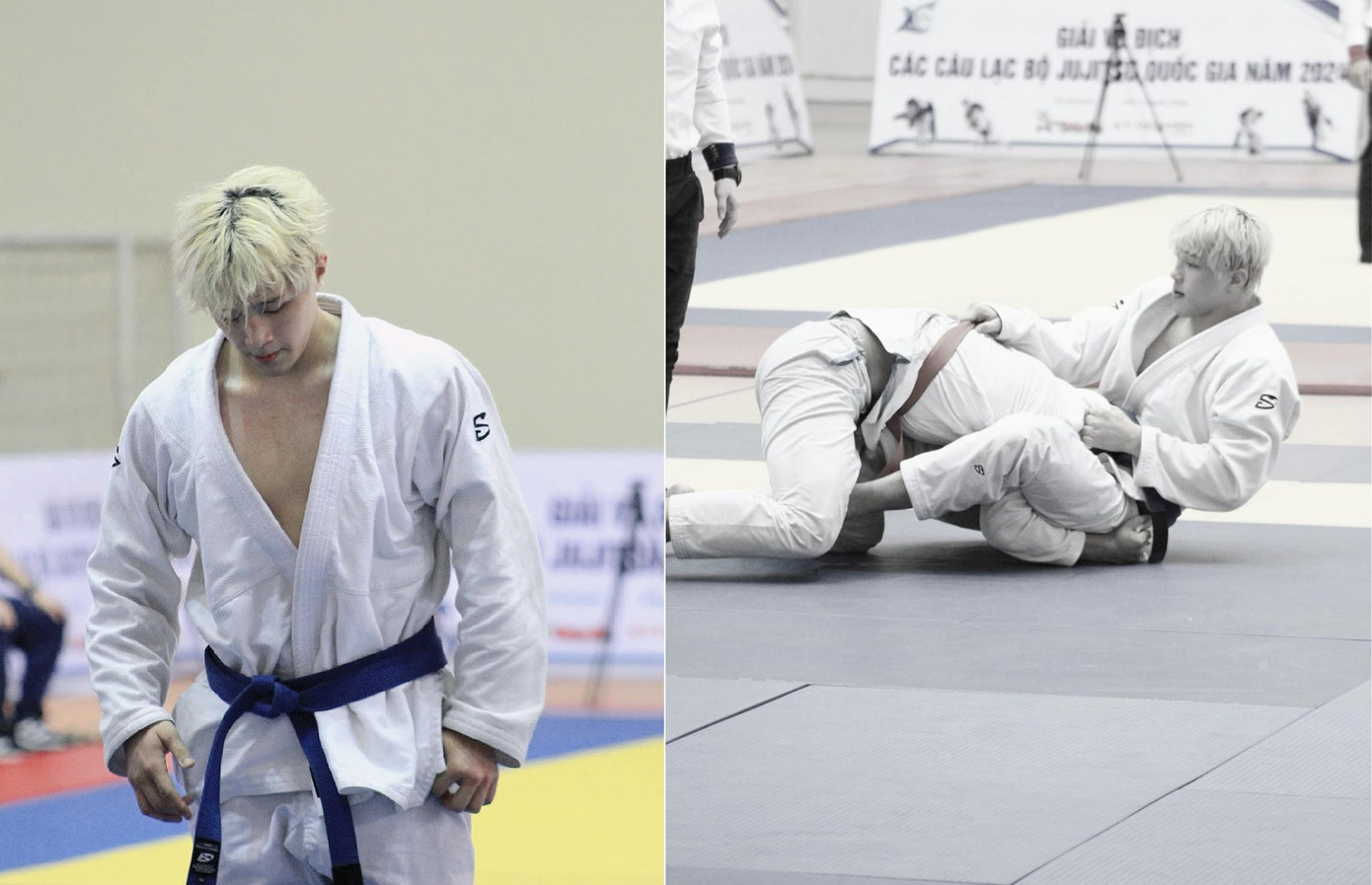 Nguyễn Tiến Triển trên sân thi đấu Jujitsu. Ảnh: FBNV.