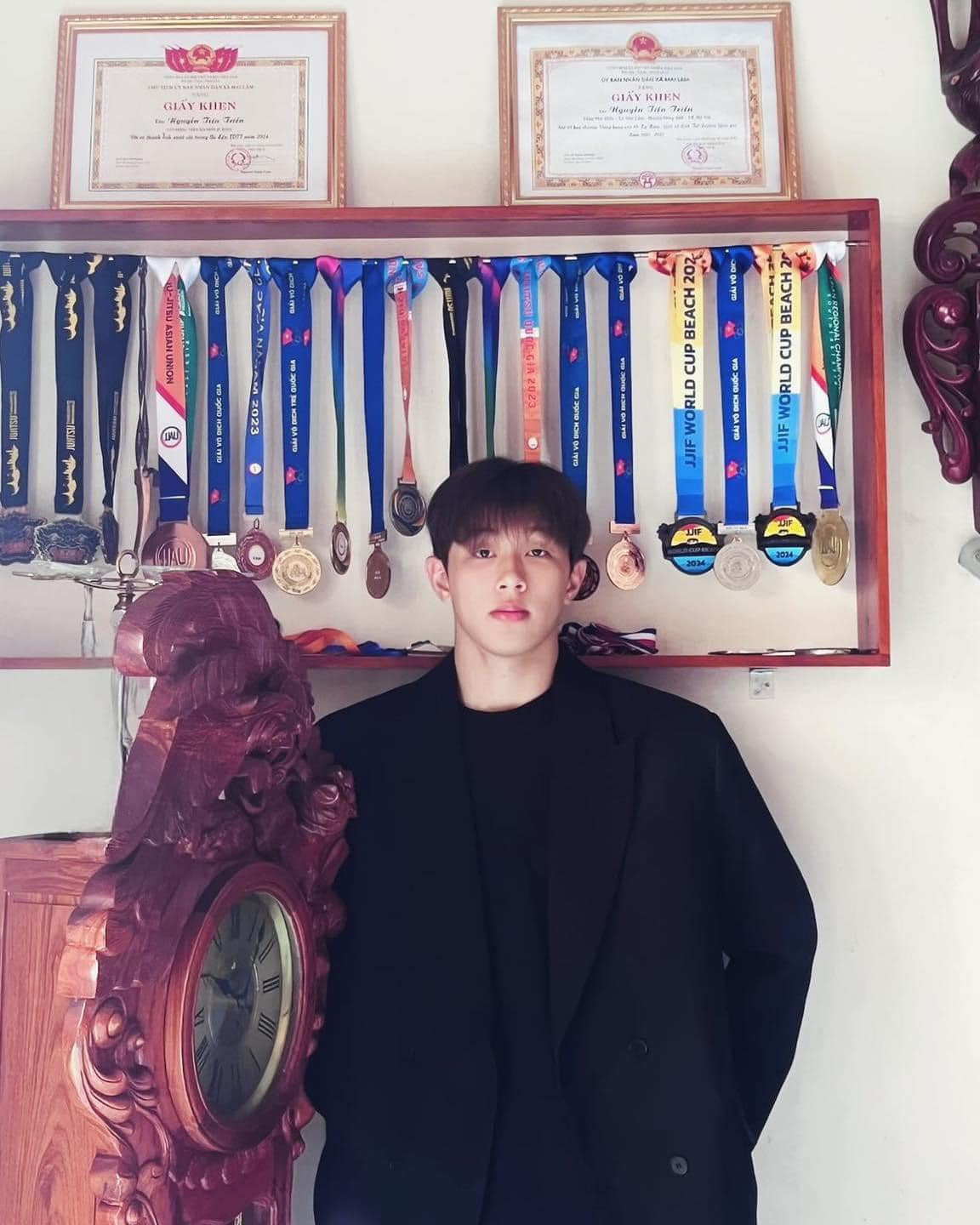 Nguyễn Tiến Triển - chàng trai đang gây sốt vì loạt thành tích thi đấu Jujitsu. Ảnh: FBNV