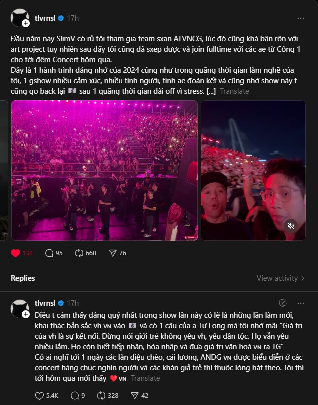 Touliver chia sẻ về Anh Trai Vượt Ngàn Chông Gai trên Threads. Touliver chia sẻ về Anh Trai Vượt Ngàn Chông Gai trên Threads.