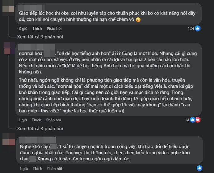 Một số ý kiến phản bác quan điểm chêm tiếng Anh khi nói tiếng Việt. Một số ý kiến phản bác quan điểm chêm tiếng Anh khi nói tiếng Việt.