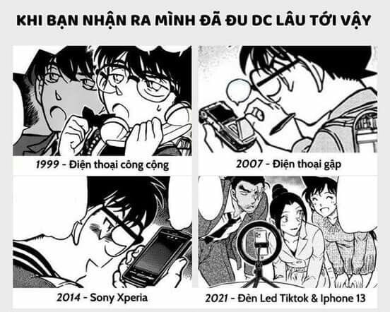 Nhân vật trong Conan đổi điện thoại "nhanh như chớp". Ảnh: Truyện Conan Nhân vật trong Conan đổi điện thoại "nhanh như chớp". Ảnh: Truyện Conan