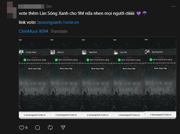 Các fan dàn Anh Tài bình chọn nhưng chưa quá nồng nhiệt do đang bận concert. Ảnh: Threads