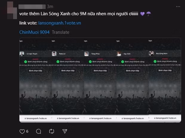 Các fan dàn Anh Tài bình chọn nhưng chưa quá nồng nhiệt do đang bận concert. Ảnh: Threads