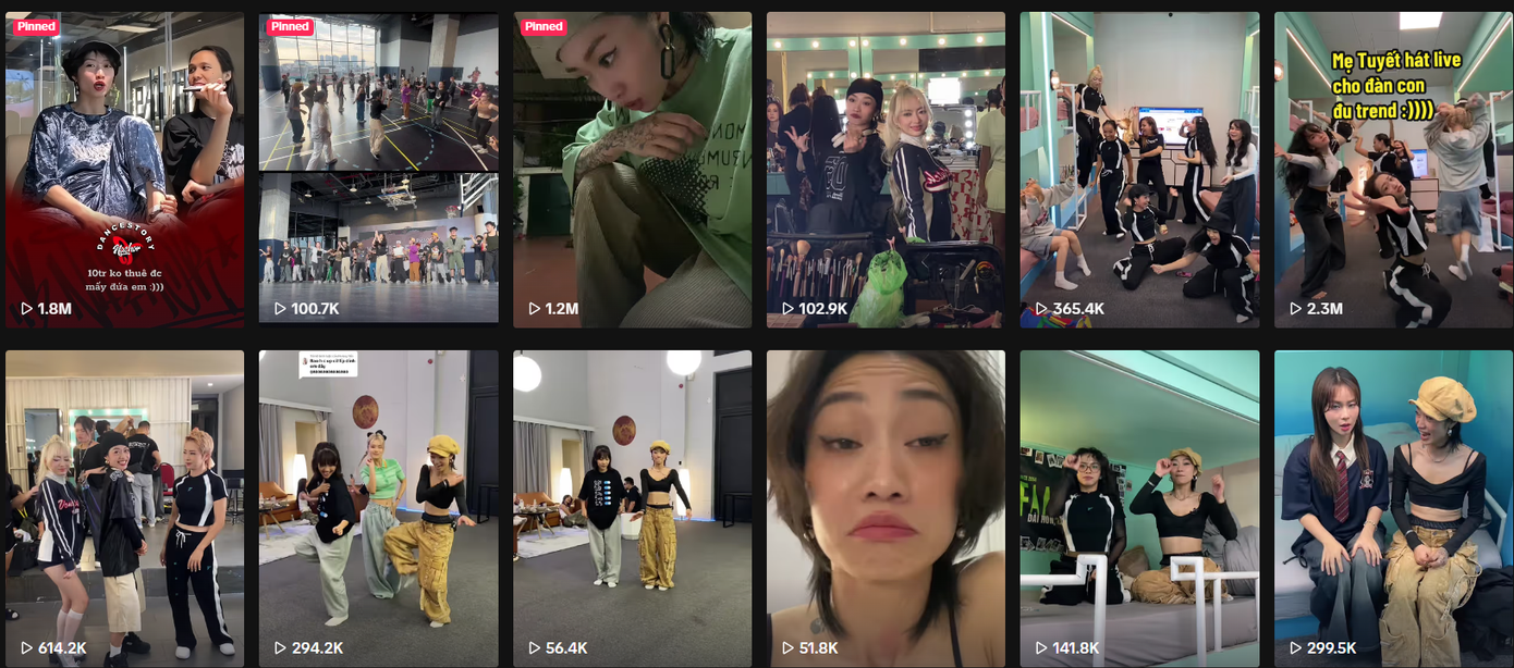 Maitinhvi đăng loạt video nhảy cover cùng các chị đẹp. Ảnh: TikTok Maitinhvi Maitinhvi đăng loạt video nhảy cover cùng các chị đẹp. Ảnh: TikTok Maitinhvi