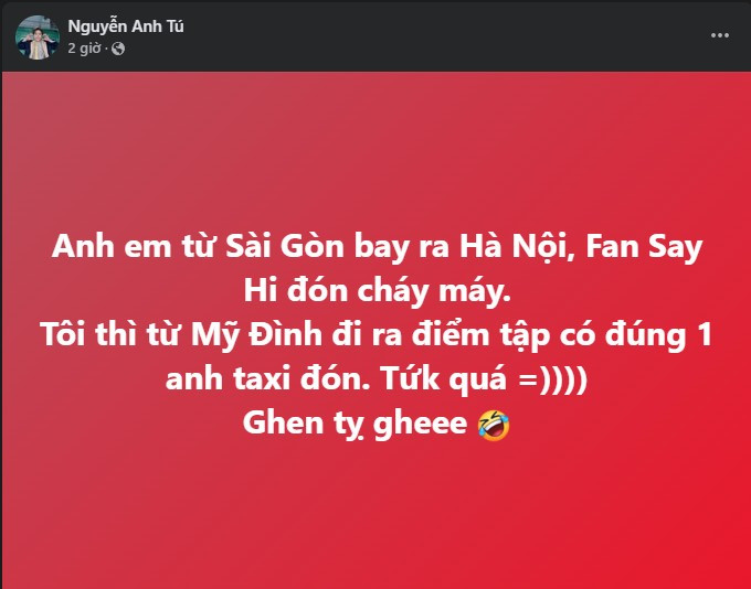 Anh Tú "phát hờn" vì không được hòa mình cùng các anh trai. Ảnh: Facebook Anh Tú