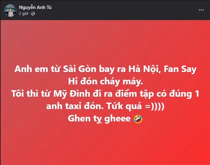 Anh Tú "phát hờn" vì không được hòa mình cùng các anh trai. Ảnh: Facebook Anh Tú Anh Tú "phát hờn" vì không được hòa mình cùng các anh trai. Ảnh: Facebook Anh Tú