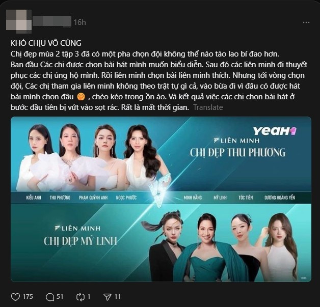 Luật chơi Công diễn 1 của Chị Đẹp Đạp Gió 2024 bị chê. Ảnh: Threads Luật chơi Công diễn 1 của Chị Đẹp Đạp Gió 2024 bị chê. Ảnh: Threads