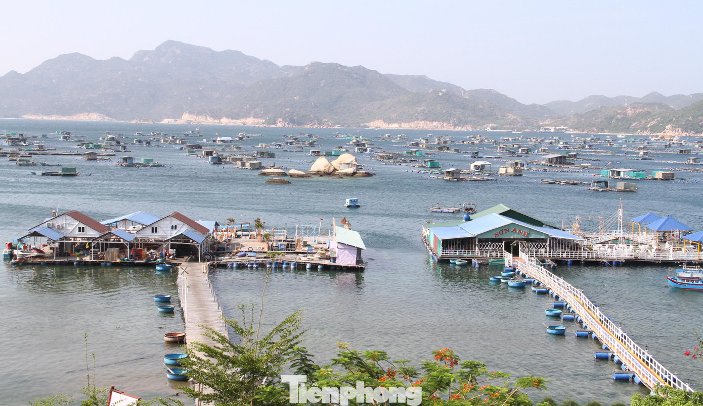 Người dân đảo Bình Ba mở nhà hàng nổi trên biển. Ảnh LỮ HỒ.