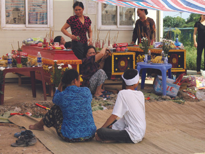 Đám tang của 4 cháu bé xấu số	Ảnh: Đức Hoàng