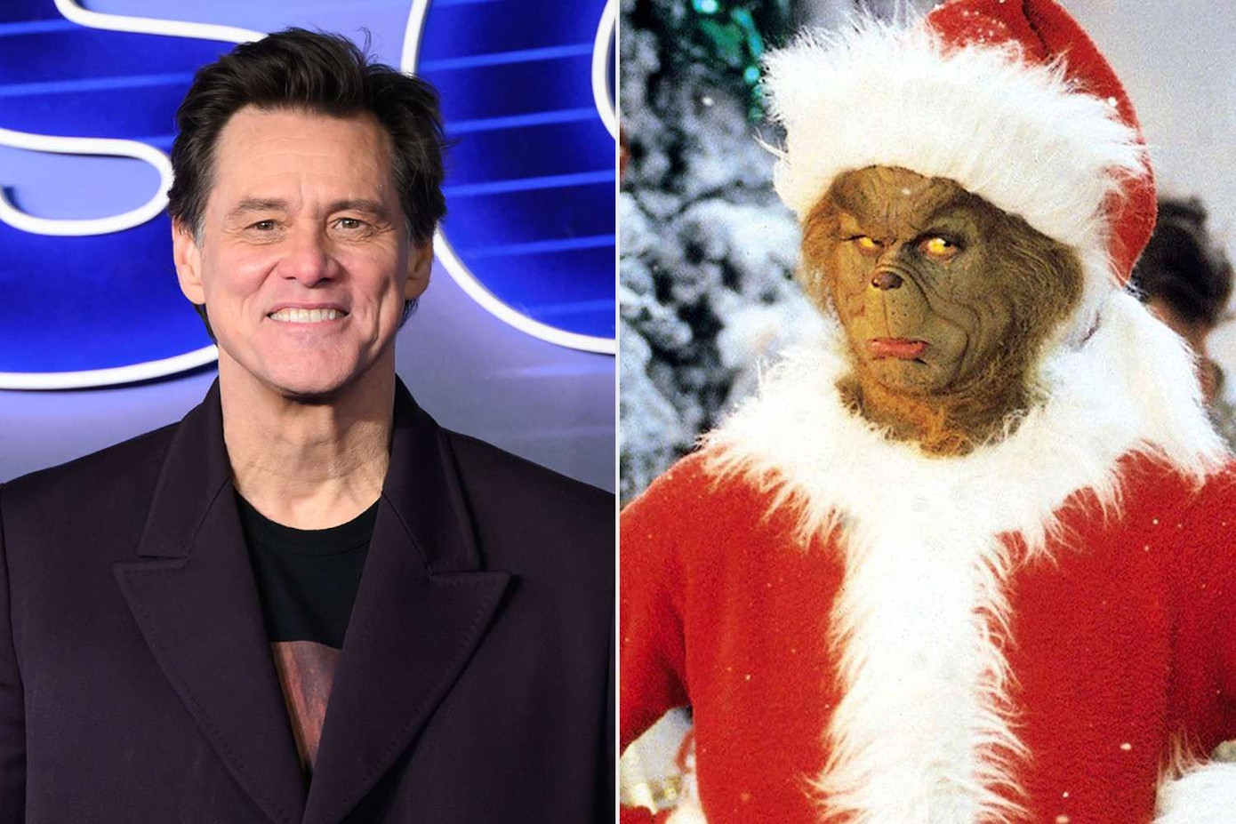 Jim Carrey đóng vai gã lập dị màu xanh Grinch. Jim Carrey đóng vai gã lập dị màu xanh Grinch.