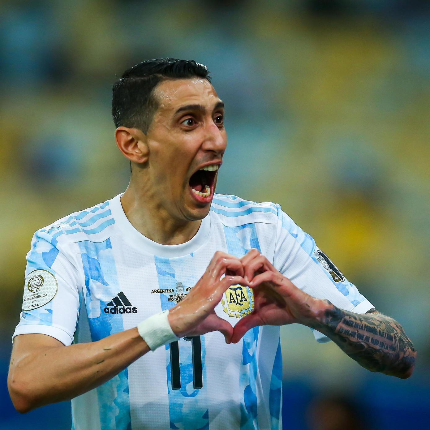 Ghi bàn thắng duy nhất của trận đấu, Di Maria giải cơn hạn bàn thắng 16 năm ở chung kết của Argentina. Theo thống kê, đây là lần đầu tiên Argentina ghi được 1 bàn thắng ở 1 trận chung kết kể từ chung kết Confederations Cup năm 2005. Người ghi bàn ở trận đấu này là Pablo Aimar, nhưng Argentina lại để thua Brazil với tỷ số 1-4. Kể từ đó tới nay, Argentina đã chơi 4 trận chung kết nhưng chưa thể ghi được bàn thắng nào, cho đến khi Di Maria sút tung lưới Brazil, Albiceleste mới xóa được cái dớp đáng quên.