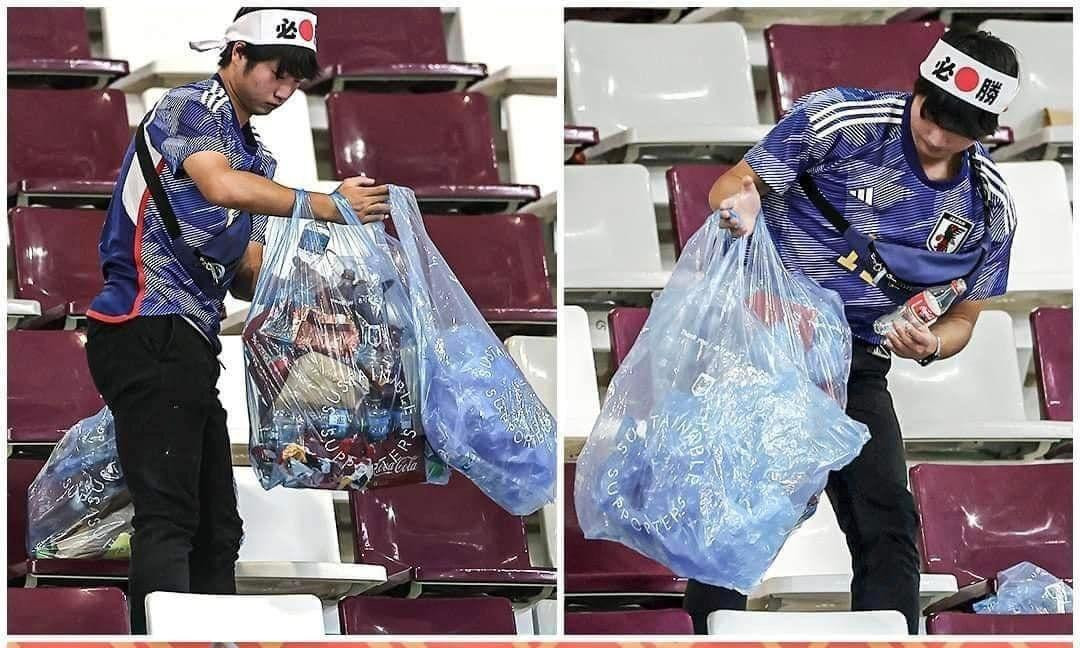 CĐV Nhật Bản để lại ấn tượng đẹp trong mắt truyền thông và bạn bè quốc tế. Nguồn: Internet