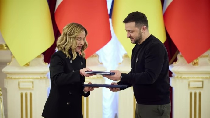 Tổng thống Ukraine Volodymyr Zelensky và Thủ tướng Ý Giorgia Meloni. Ảnh: Pravda Tổng thống Ukraine Volodymyr Zelensky và Thủ tướng Ý Giorgia Meloni. Ảnh: Pravda