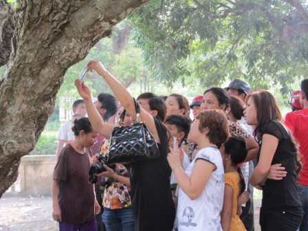 Người dân hiếu kỳ đến xem bướm lạ. Người dân hiếu kỳ đến xem bướm lạ